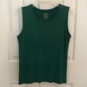 L.L. Bean Green Women's Pima Cotton Tee, Shell